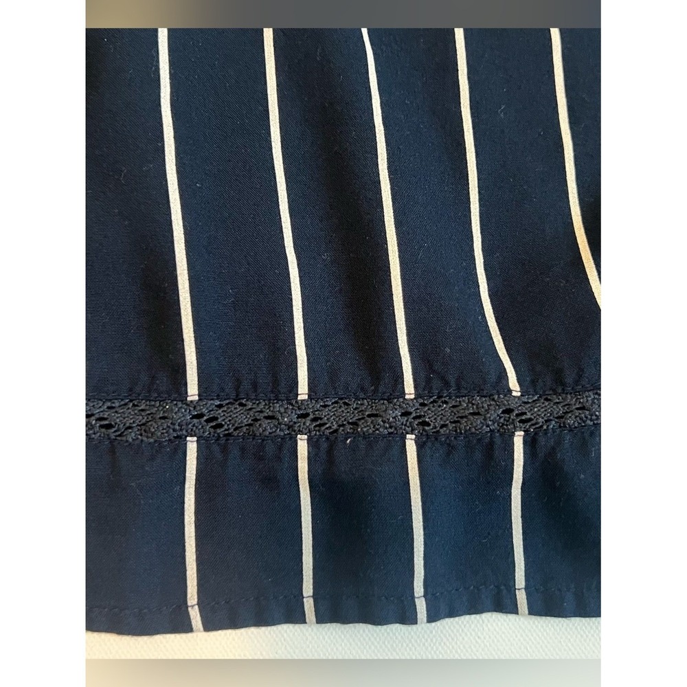 abercrombie kids Navy and White Striped Peasant Top - Picture 4 of 7